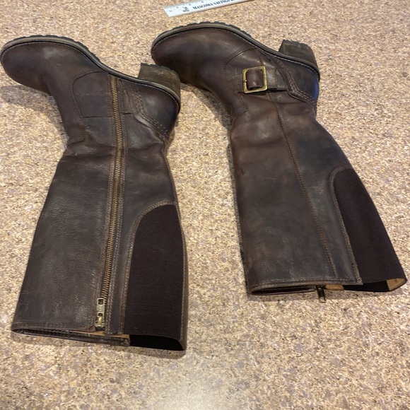 L.L. Bean Tall WIDE Heeled Boots Leather 7W(D) IMPERFECTIONS/FLAWS Brown - Picture 8 of 17